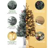 3ft Pre-Lit Mini Christmas Tree, Tabletop Artificial Xmas Tree with 78 Led Lights, Snow Flocked or Nordic Spruce, For Home and Office - 4 of 4
