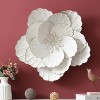 LuxenHome Distressed White Metal Flower 25.2-in H x 26.38-in W Wall Decor - 2 of 4