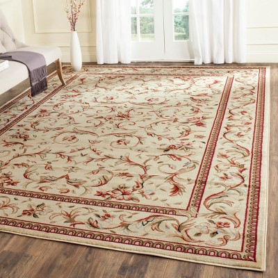 Ivory Floral Tufted Reversible Synthetic 9' x 12' Area Rug