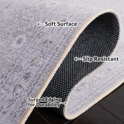 Ivory Elegance 6' x 9' Synthetic Machine Washable Rug