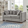 60.5'' Velvet Upholstered Loveseat Sofa with Square Arms and Nailhead Trim, Hidden Storage - 2 of 4