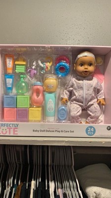 Perfectly Cute 24pc Baby Doll Deluxe Play And Care Set - Blonde Hair :  Target
