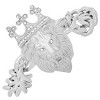 Steeltime Men's stainless steel cuban link and simulated diamonds lion head & crown bracelet. Color Options: Silver, Gold - 2 of 4