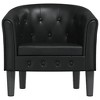 vidaXL Tub Chair Black Faux Leather Single Sturdy Round Accent Chair - 3 of 4