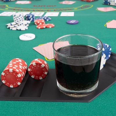 Trademark Poker Deluxe Poker & Blackjack Table Top With Case - Green Felt