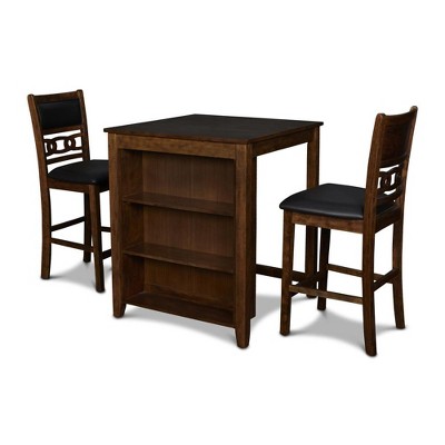 New Classic Furniture,Gia Solid Wood Counter Table  2 Chairs In Brown