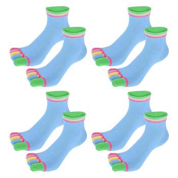 Unique Bargains Non Slip Full Finger Toe Socks 4 Pair