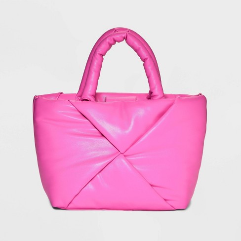Solid Powder Pink Color Tote Bag