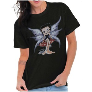 Betty Boop Cartoon Butterfly Mushroom Womens Graphic T Shirt Tees Brisco Brands - 1 of 2