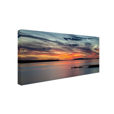 Pierre Leclerc 'Sunset Pier' Canvas Art
