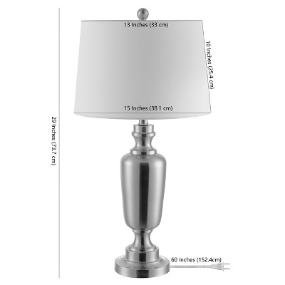 Ezra Nickel Iron Table Lamp with White Shade