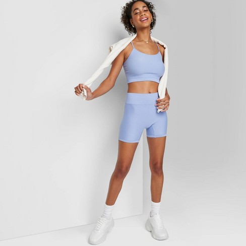 Women's High-rise Seamless Bike Shorts - Wild Fable™ Periwinkle Blue Xl :  Target