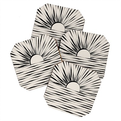 4pk Alisa Galitsyna Minimal Sunrise Sunset Coasters - society6