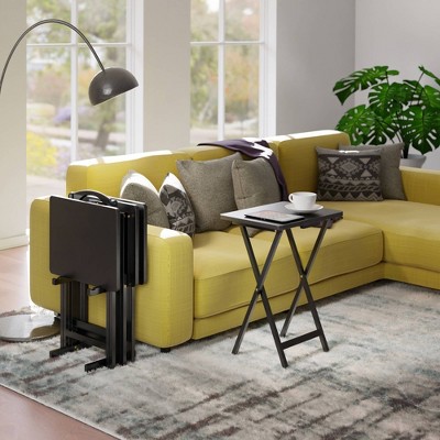 Winsome Alex Transitional 5-Piece Rectangular Snack Table Set in Black