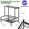 Garden Tool Organizer - Heavy Duty Rolling Garden Tool Rack - Steel Organizer Wheels & Hooks for Garage/Shed/Outdoor - 2 of 4