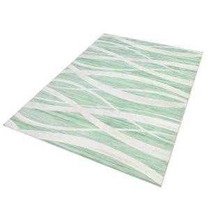 COZONY Machine Washable Area Rug — Modern Wave Distressed Design, Low Pile Carpet with Non-Slip Backing for Living Room, Bedroom & Nursery - 1 of 4