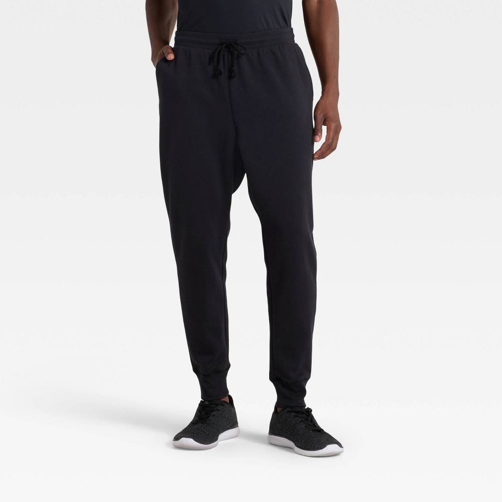 Men's Active Comfort Fleece Jogger Pants - All In Motion™ Black XXL