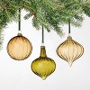 3pk Assorted Colored Glass Ornament Set - Hearth & Hand™ with Magnolia - 3 of 3