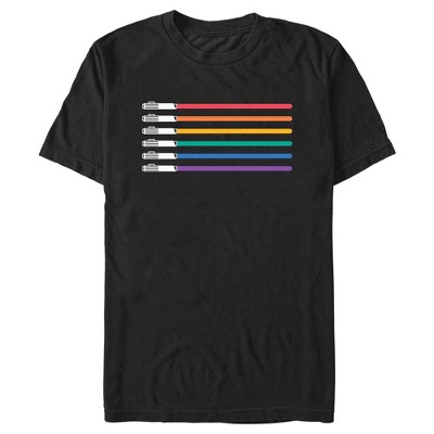 Adult Star Wars Pride Rainbow Lightsabers T-shirt - Black - Medium : Target