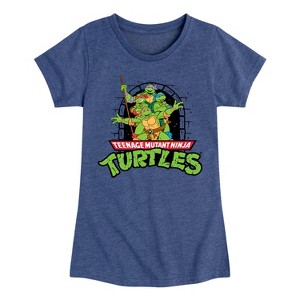 Girls' - Teenage Mutant Ninja Turtles - Logo Character Group Fitted Short Sleeve Graphic T-Shirt - 1 of 4