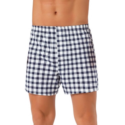 INSPIRE CHIC Men's Classic Elastic Waistband Plaid Pattern Boxer Shorts