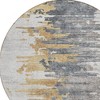 Ivory Charcoal And Silver Abstract Washable Indoor Outdoor Area Rug - 4 of 4