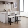 Modern 26" Counter Bar Stools with Backs Set of 2, Fabric Counter Height Chairs with Black Metal Legs for Kitchen Island – Cuddlewood - 3 of 4