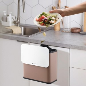 1.3 Gallon/5 Liter Kitchen Trash Can, Wall-Mounted Waste Bin,Stainless Steel Waste Bin with Soft-Close Lid - 1 of 4