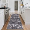Washable Modern Leaves Printed Rug Non Slip Low Pile Rug Soft Botanical Pattern  Throw Floor Cover Foldable Indoor Carpet for Living Room Bedroom - 3 of 4