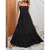 Women's Maternity Dress Summer Square Neck Sleeveless Smocked Baby Shower Photoshoot Spaghetti Strap Maxi Boho Dress - 2 of 4
