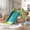 Infurnic Baby Activity Gyms Kids Slide, Indoor, Outdoor Playset with Basketball, HDPE and ABS, Foldable, Easy to Carry and Store, Green, 27"*7"*15" - 2 of 4