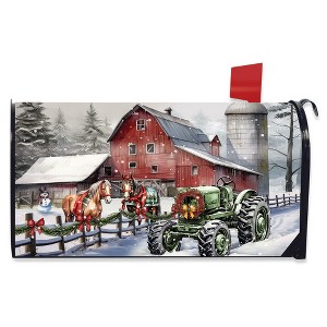 Briarwood Lane Mailbox Cover  - Standard Size - Christmas on the Farm For Christmas Mailbox Cover - 1 of 2