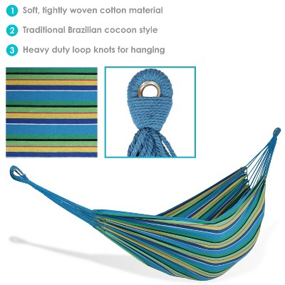 Sea Grass Cotton Brazilian Hammock for Two with 450 lb Capacity
