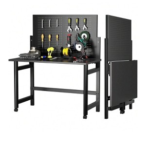 Coucheta Wall-Mounted Workbenches - Heavy-Duty Foldable Steel Tables with Pegboard & 2000lb Capacity, Space-Saving for Garage & Workshop - 1 of 4