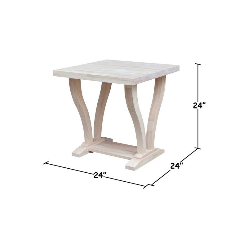 Lacasa Solid Wood End Table Unfinished - International Concepts, 2 of 7