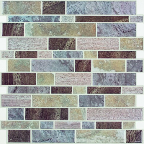 Smart Tiles 11.56'' X 8.38'' Self Adhesive 3d Peel And Stick Backsplash  Tiles Gray : Target