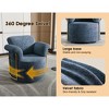 360-degree Swivel Barrel Fabric Accent Chair with Gold Metal Legs - 3 of 4