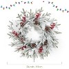 TackView 24" Christmas Wreath with Decorations, Snowflake Pinecone Ornaments Wreath for Front Door Porch Wall Window Home Holiday Accent - 2 of 4