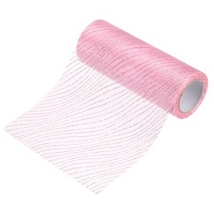 Unique Bargains Sheer Nylon Glitters Wave Mesh Decorative Ribbon Trim 6 Inch 10 Yards - 1 of 4
