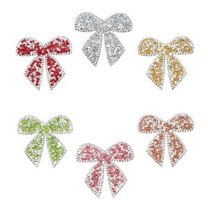 Unique Bargains Bow Rhinestone Applique Glitter DIY Crystal Patches - 1 of 4