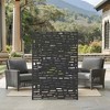Lirago Metal Outdoor Privacy Screen Freestanding Patio Decorative Screens - 72"x47", Black - 2 of 4
