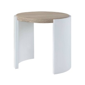 Acme Furniture Zoma Accent Table White/Oak Finish - 1 of 4