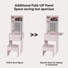ELECWISH Small Vanity Table with Mirror, Chair and Storage Stool - 3 of 4