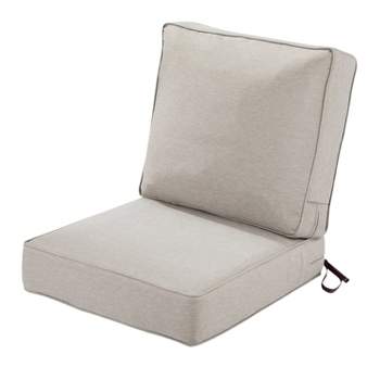 23" x 45" Montlake FadeSafe Patio Lounge Chair Cushion Set Heather Gray - Classic Accessories