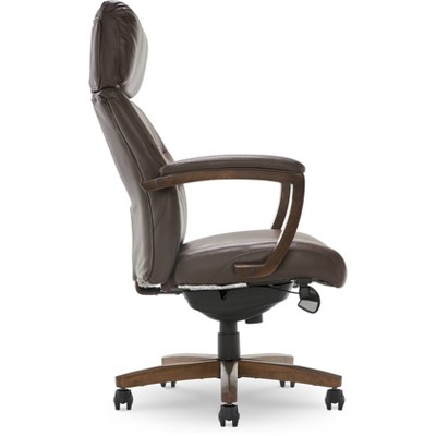 Modern Executive High-Back Brown Leather Swivel Chair with Lumbar Support