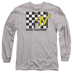 Men’s Mtv Checker Board Logo Long Sleeve T-Shirt - 1 of 4