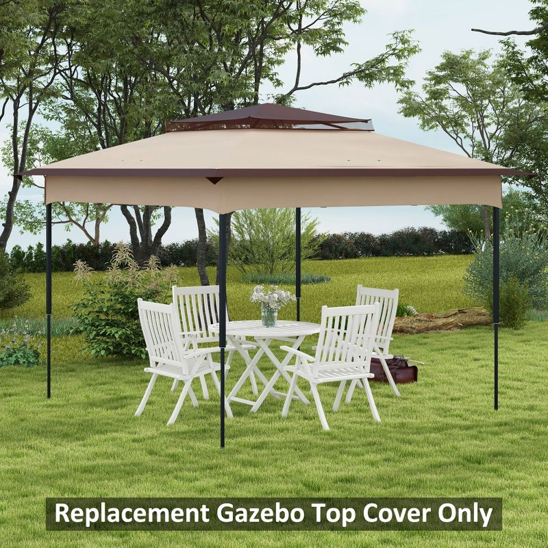 Outsunny 11' x 11' Pop up Canopy Replacement Top, 30+ UV Protection, 2-Tier Canopy Cover, 2 of 7
