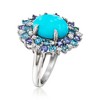 Ross-Simons Sleeping Beauty Turquoise and 1.40 ct. t.w. Multi-Gemstone Ring in Sterling Silver - 3 of 4