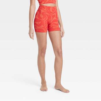Aayomet Womens Workout Shorts Shorts Summer Elastic Belt Shorts Pockets  (Red, XL) 