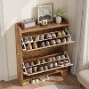 Narrow Shoe Cabinet with 2 Flip Drawers,Freestanding Hidden Slim Shoe Organizer Cabinet with Hooks for Foyer, Hallway Entryway Living room - 4 of 4